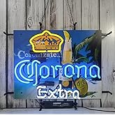Neon Signs Beer Bar Bedroom Light Compatible For Corona Extra Crown Tree Glass Neon Signs for Office Hotel Pub Cafe Birthday Party Man Cave Neon Light Art Wall Lights 24 X 20 Inches