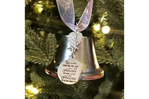 TUKLYE Someone We Love is in Heaven Christmas Angel Bell Ornament with Stainless Steel Angel Wing Charm Silver Bell Ornament Memorial
