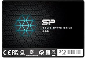 Silicon Power 240GB SSD 3D NAND with Read up to 550MB/S S55 TLC 7mm (0.28-Inch) Internal Solid State Drive (SP240GBSS3S55S25A