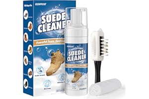 GLOWPOINT Suede Cleaner for Shoe, Nubuck & Suede Shoe Cleaning Kit with Brush & Towel, Removes Stain for Suede, Leather, Boots & More 200ml