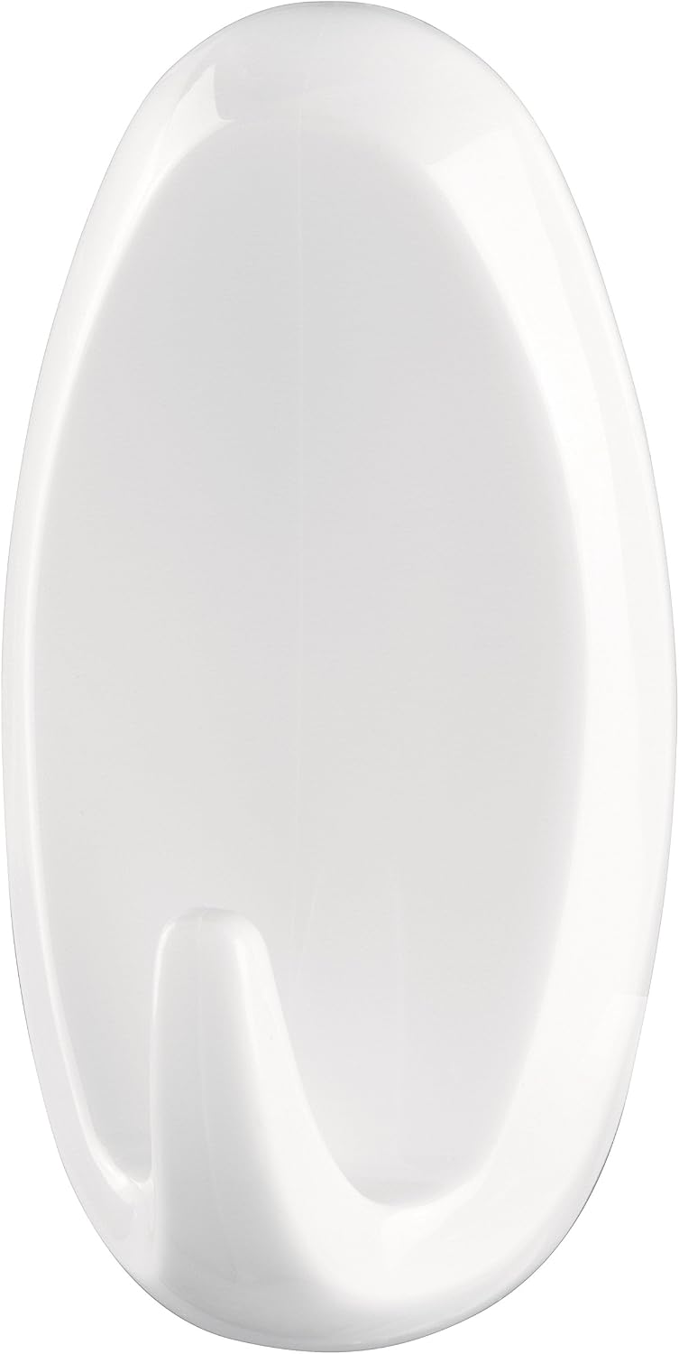 tesa Powerstrips Hooks Large OVAL, Removable Self-Adhesive Wall Hook for Glass Tiles, Wood, Plastic and Other Surfaces, White - Image 3