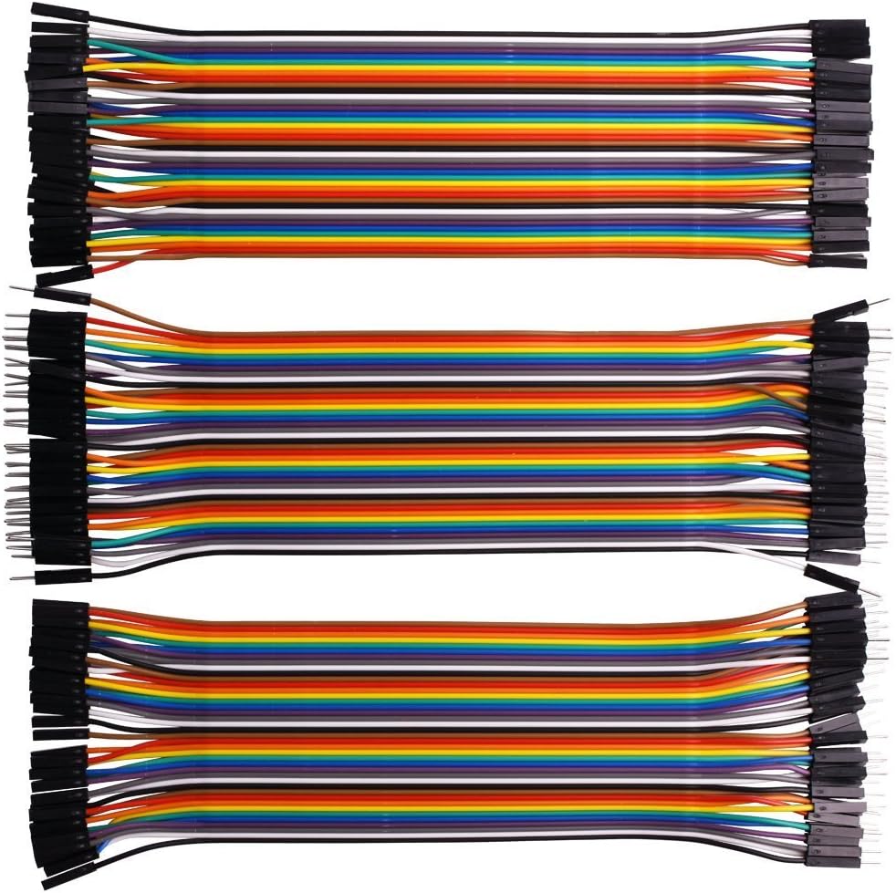 XINYUWIN 120pcs Multicolored Dupont Wire 40pin Male to Female, 40pin Male to Male, 40pin Female to Female Breadboard Jumper Wires Ribbon Cables Kit for arduino/DIY/Raspberry Pi 2 3