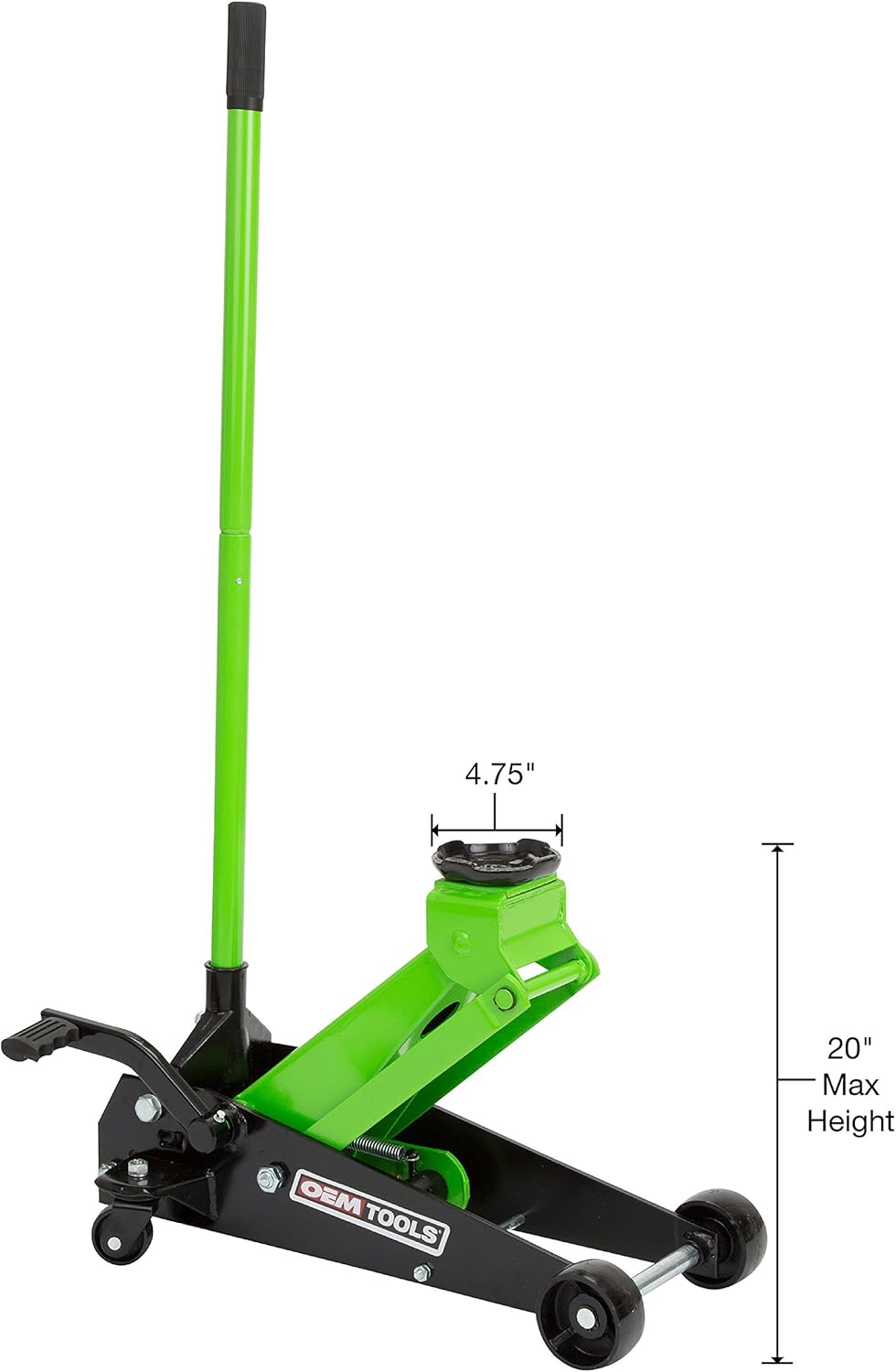 OEMTOOLS 24836 Hydraulic Floor Jack, 3-1/2 Ton Capacity, Car Jack Hydraulic Lift, Foot Pedal for Quick Vehicle Lift, Rapid Pump Jack, Rear Swivel Casters: Automotive