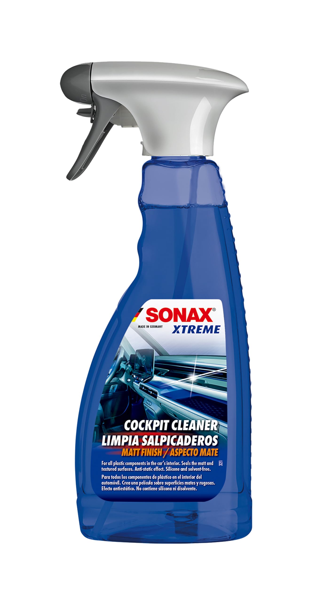 SONAX XTREME COCKPIT CLEANER (500 ml) - For all plastic components in the car's interior. Seals the matt and textured surfaces. | Item-No. 02832410-544