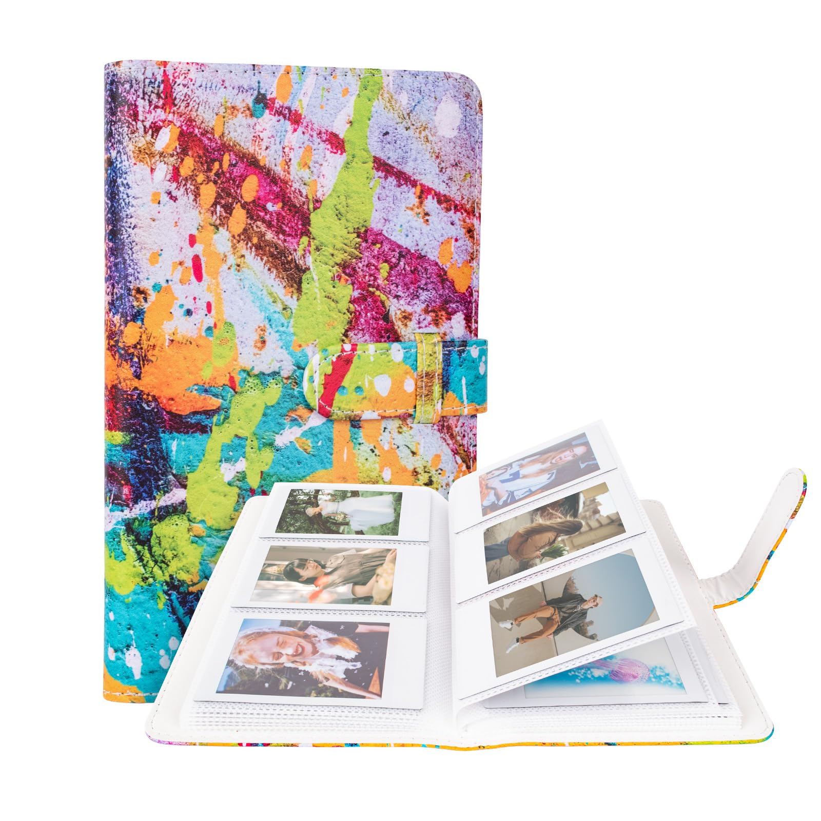 HIYQIN 3-Inch Instax Polaroid Photo Album,96 Pocket Mini Photo Album Book for 2x3 Inch Fujifilm Instax Mini 12 11 9 8 8+ 7s 25 70 90 Instant Camera Film,Colorful Instax Mini Album (Colorful)