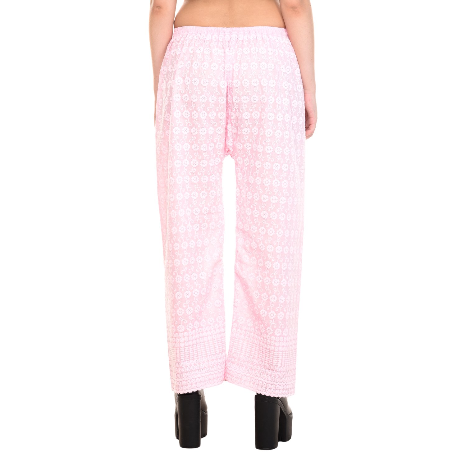 entire charming surat's fabric cotton purple full chicken palazo/lower/trouser/bottom/pant