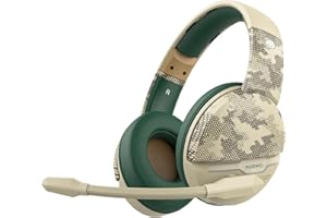 NUBWO G08 Wireless Gaming Headset with Microphone: 100-Hr Battery Life, 10m Range, Unique Desert Color, Compatible with PS4/PS5/PC/Mac