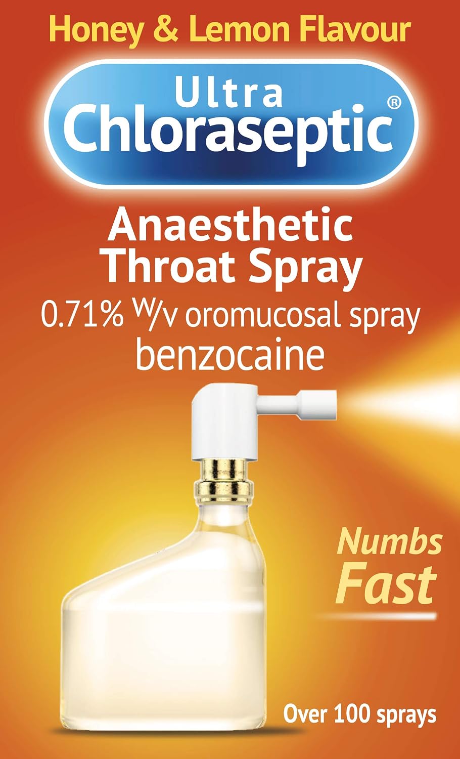 Ultra Chloraseptic Anaesthetic Throat Spray, 15 ml, Honey & Lemon Flavour, Fast Acting Relief for Sore Throat Pain - Image 3