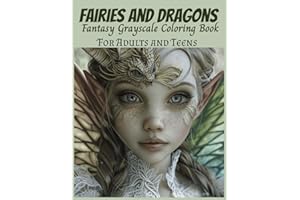 Fairies and Dragons Fantasy Grayscale Coloring Book For Adults And Teens: For Adult Relaxation and Stress Relief, Stimulate Mindfulness, Boost ... Dragons, and Other Imaginary Beasts)