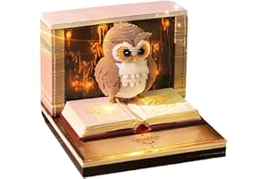 3D Calendar Memo Pad 2026 | Memo Pad Paper Tear Away Carving Art Notepad,Time Piece Carving Owl-Shaped Notepad for Record Pla