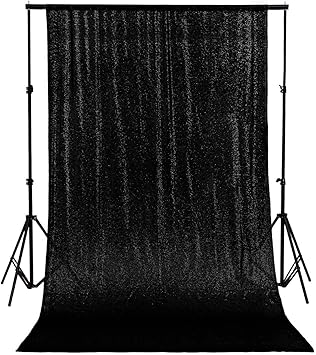 Amazon Com Shinybeauty 7ftx7ft Black Shimmer Sequin Backdrop