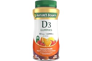 Nature's Bounty Vitamin D3 Gummies, Vitamin Supplement, Supports Immune Health, 50mcg, 2000IU, Mixed Fruit Flavor, 90 Gummies