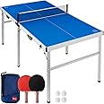 Best Choice Products 6x3ft Portable Ping Pong Table, Mid-Size Folding Indoor Outdoor Table Tennis w/ 2 Paddles, 4 Balls Included, Carrying Bag