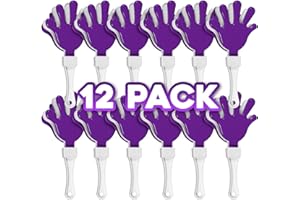 Windy City Novelties 12-Pack Purple & White 7" Inch Mini Hand Clappers Noisemakers in Bulk