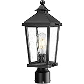zeyu 17 Inch Outdoor Post Light, Modern Exterior Pole Light, Post Lantern Light for Garden Patio, Die-Cast Aluminum with Seed