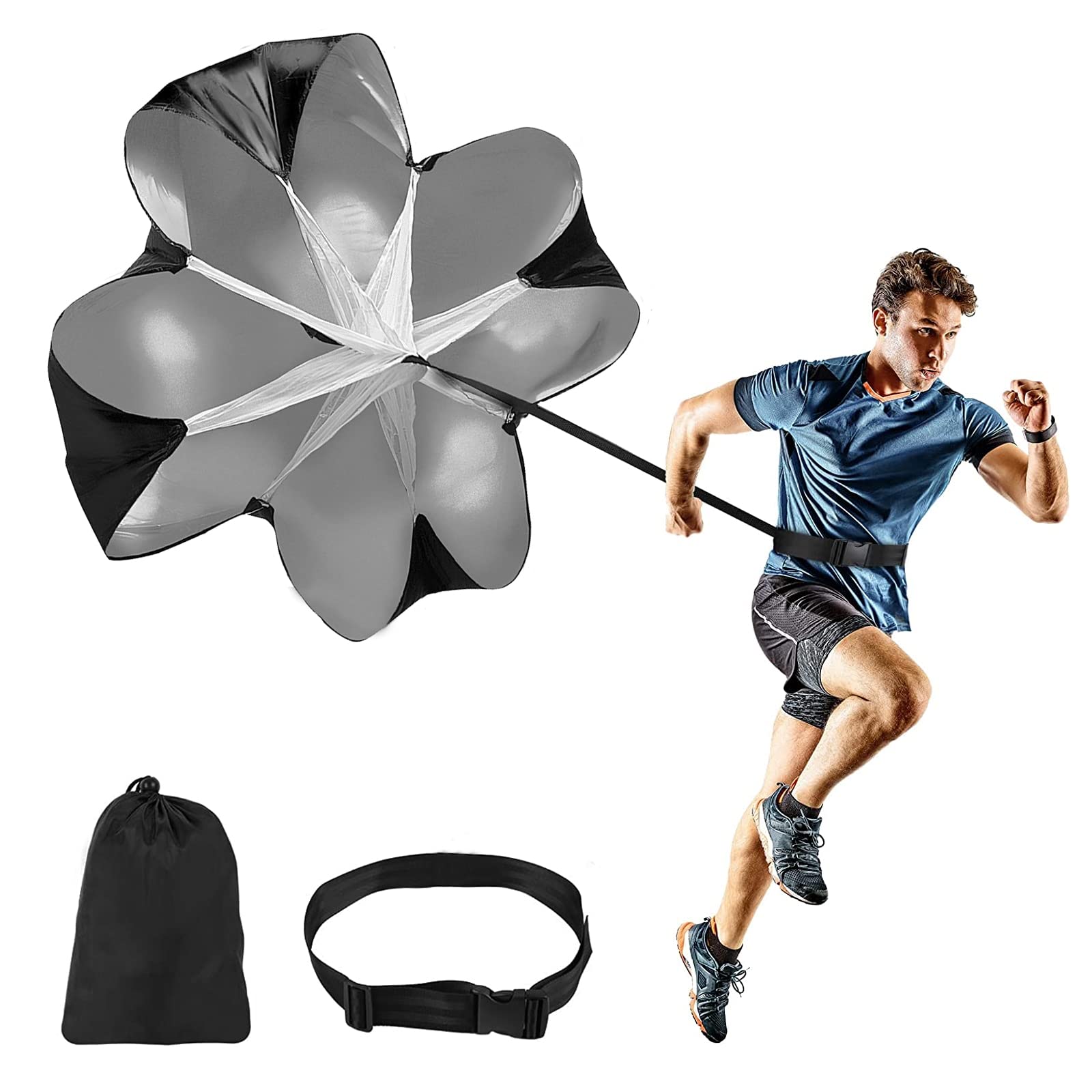 Newthinking Running Speed Training Parachute, Sprint Chute Resistance Umbrella with Adjustable Strap, Fitness Strength Training for Youth and Adults