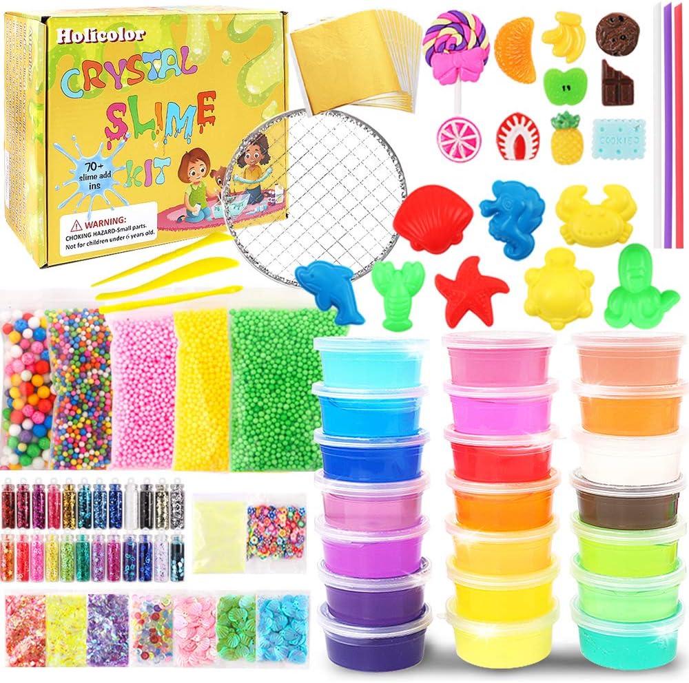 Holicolor 110pcs Slime Add Ins Slime Making Supplies Kit Include Foam Balls For