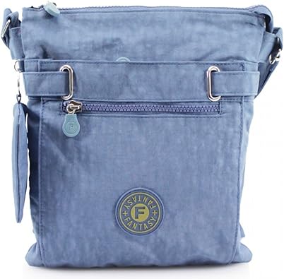 light blue messenger bag