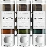 FENGBIAO Shampoo and Conditioner Dispenser,Shower Dispenser 3 Chamber No Drill-Shower Soap Dispenser Wall Mounted for Shampoo
