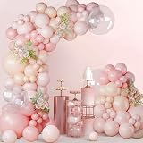 Netnology Pink Balloon Arch Kit 122pcs Pastel Nude Pink Garland 18in view 9