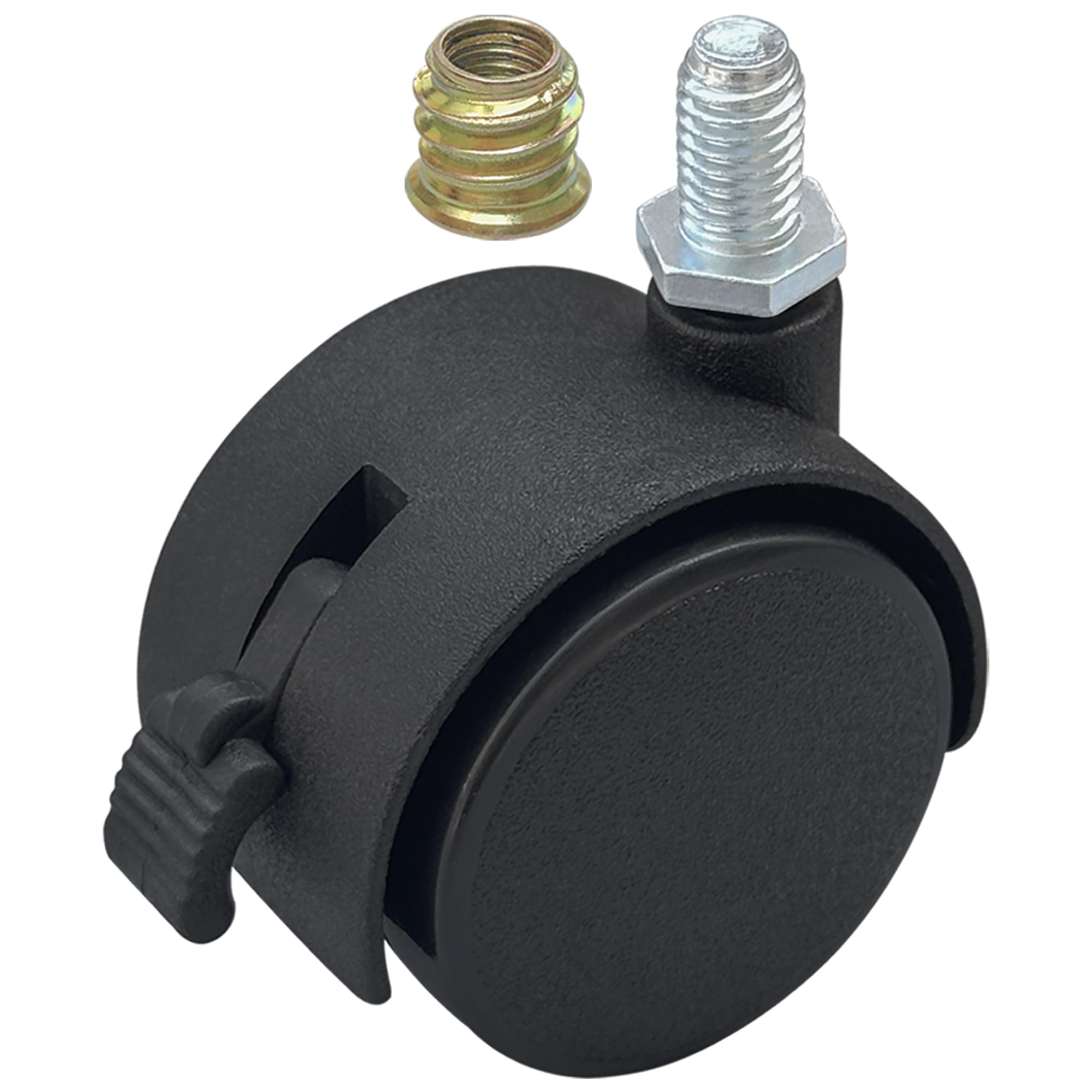 8 PCS Nylon Swivel Caster Wheels,50mm Diameter Furniture Casters with Brakes