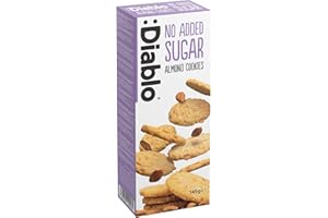 Diablo Almond Cookies | No Sugar Added | Sweetened with Maltitol | Gourmet Treats | 145g ((Pack Of 1))