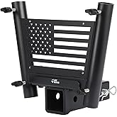 JOYTUTUS Dual Hitch Flag Pole Holder for Standard 2 Inch Receivers, Fits Trucks SUV RV Pickup Camper Trailer Double Hitch Mount Flagpole Holder with Hitch Receiver