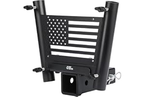 JOYTUTUS Dual Hitch Flag Pole Holder for Standard 2 Inch Receivers, Fits Trucks SUV RV Pickup Camper Trailer Double Hitch Mount Flagpole Holder with Hitch Receiver
