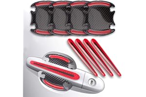 DIBOTA Car Door Handle Protector Handle Cup Protector Stickers and Decals for Cars Scratch Protector Exterior Car Accessories Red