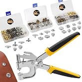 Heavy Duty Snap Button Press Tool Kit - 160Sets Leather Rivets, 20Sets Magnetic Snaps, 40Sets Leather Snaps for Leather Craft, Denim Repair, DIY, 1PC Carbon Steel Pliers for Effortless Installation
