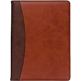 Samsill Two-Tone Padfolio, Resume Portfolio, Business Portfolio, with 8.5 x 11 Writing Pad, Brown and Dark Brown