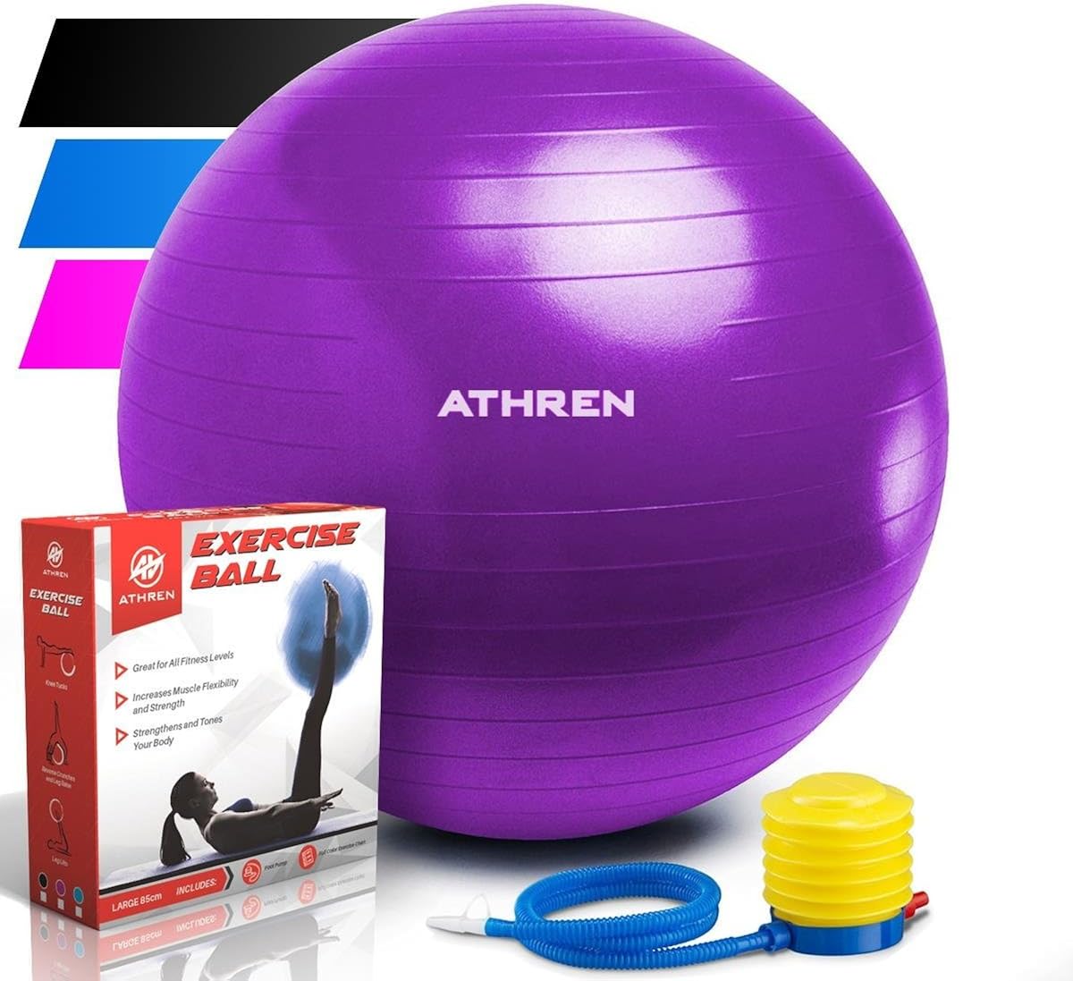 Exercise Ball with Foot Pump (GYM QUALITY FITNESS BALL
