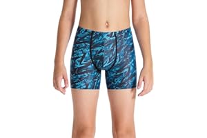DEVOROPA Youth Boys Swim Shorts Square Leg Swimsuit Nylon Swimming Boxer Brief UPF 50+