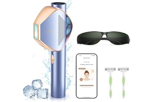 LUBEX Smart Permanent IPL Laser Hair Removal for Woman and Men, Painless Sapphire Ice-Cooling, Alternative to Salon, Bikini Shaver, Facial Epilator for Armpits Back Legs Arms Face Bikini Glow 6 A+