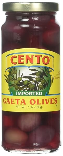CENTO IMPORTED GAETA OLIVES JARS, 7 OUNCE