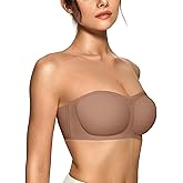 OEAK Womens Strapless Bras Push Up Bandeau Bra Non Slip Wireless Supportive Padded Bras Seamless Comfortable Tube Bra