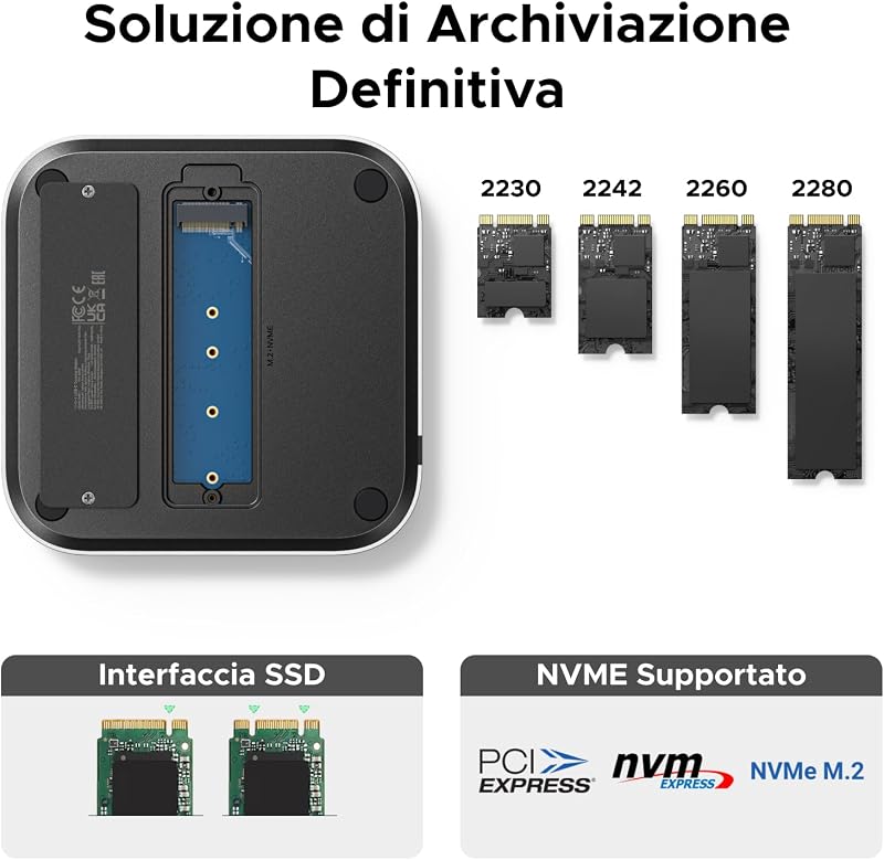 Docking Station Hub USB C con Supporto per Mac Mini M4 et M4 Pro