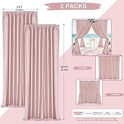 Dusty Rose Polyester Backdrop Curtains 2 Panels 5ft