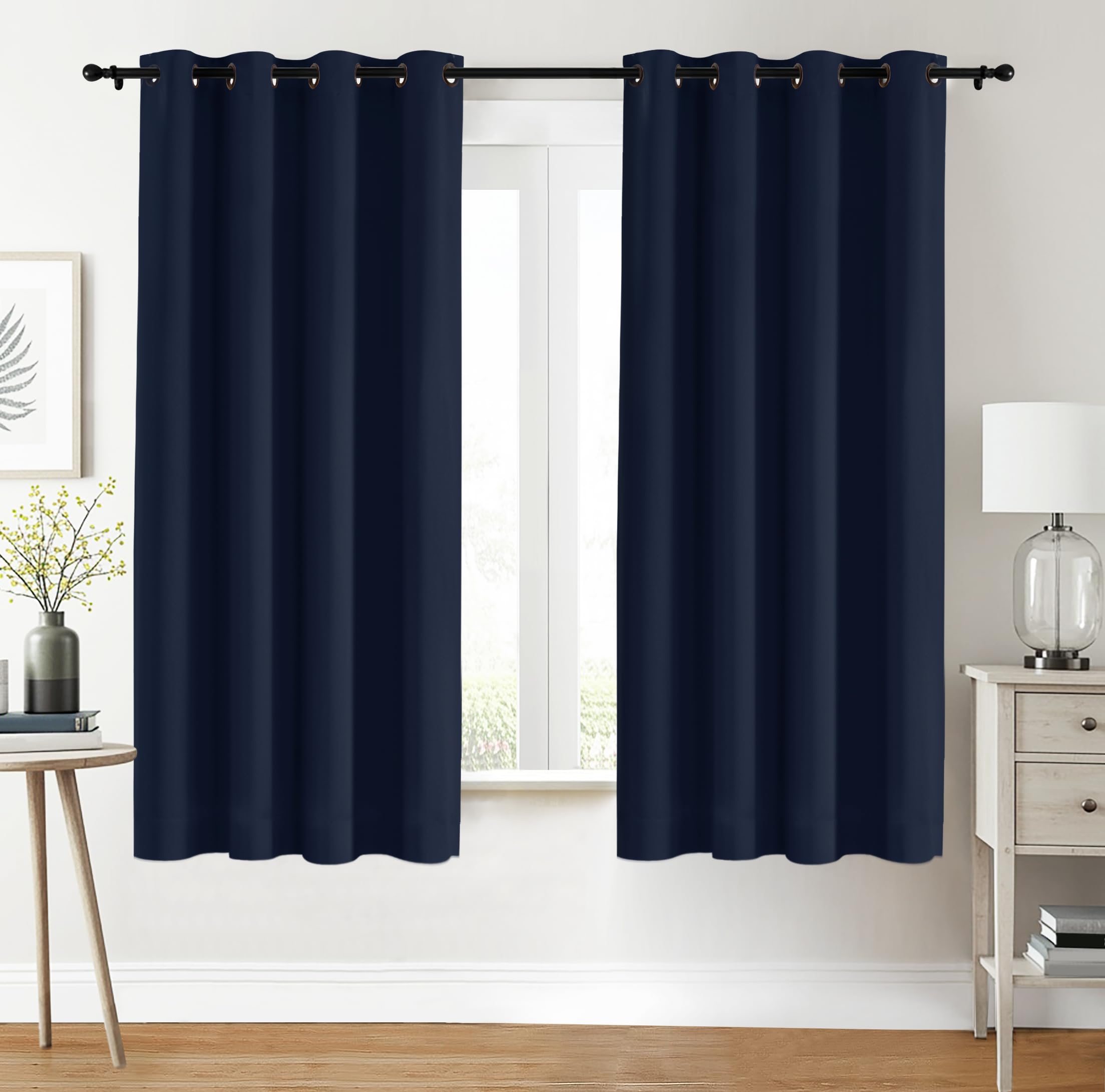 Utopia Bedding Blackout Curtains Grommet Thermal 2 Panels Drapes [Navy, 46 x 72 Inches] Sound Insulated Curtain for Bedroom and Living Room — image 1