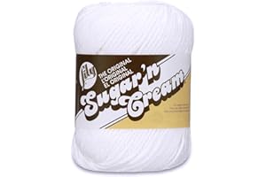 Lily Sugar 'N Cream The Original Solid Yarn, 2.5oz, Medium 4 Gauge, 100% Cotton - White - Machine Wash & Dry