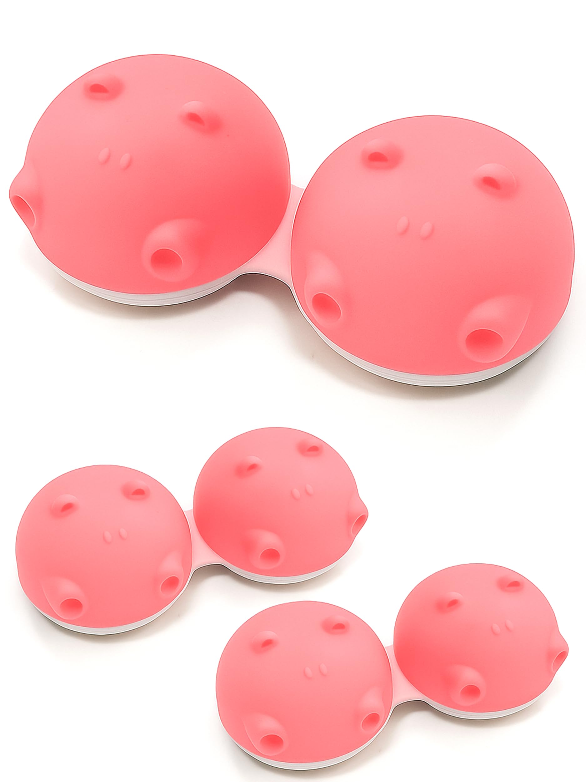 SPORTS WORLD VISION 3PCs Pink Hippo Fun Contact Lens Case, Distinctive Cute Animal Design Contact Lenses Case Box, Portable, Lightweight, Cute & Fun Travel Storage/Soaking Lens Solution Case