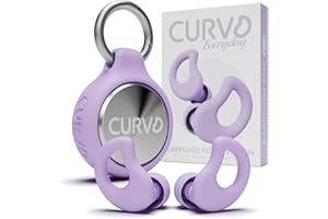 CURVD Everyday Earplugs + Case Clip Bundle, The Perfect earplug for Sleep, Travel, Noise Sensitivity/canceling + Case Clip Package Portable Waterproof Container & Silicone Sleeve for Ear Plugs(Purple)