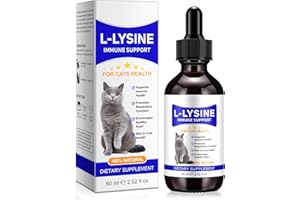 Lysine for Cats Natural L-Lysine Supplement Supports Immune Health, Respiratory Function, Skin Care and Bright Eyes Cat L-Lys