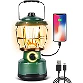 Favorbrite LED Camping Lantern, 2500LM Dimmable Vintage Rechargeable Lantern, Water Resistant Portable Emergency Lights for Camping, Home Power Outage, Hurricane, Hiking