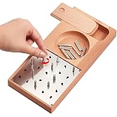 Wooden Pegboard for Finger Dexterity with 25 Nail Holes in Different Directions Peg Board with 25 Iron Rods for Improve Fine Motor Skills and Finger Dexterity