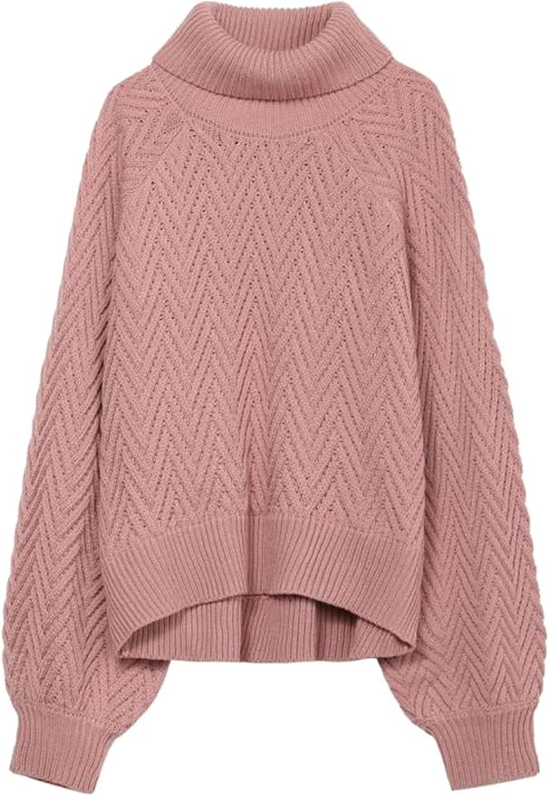 Suéter de Mujer, Invierno para Mujer, Camisa Gruesa de Manga Larga con Aguja de Cuello Alto