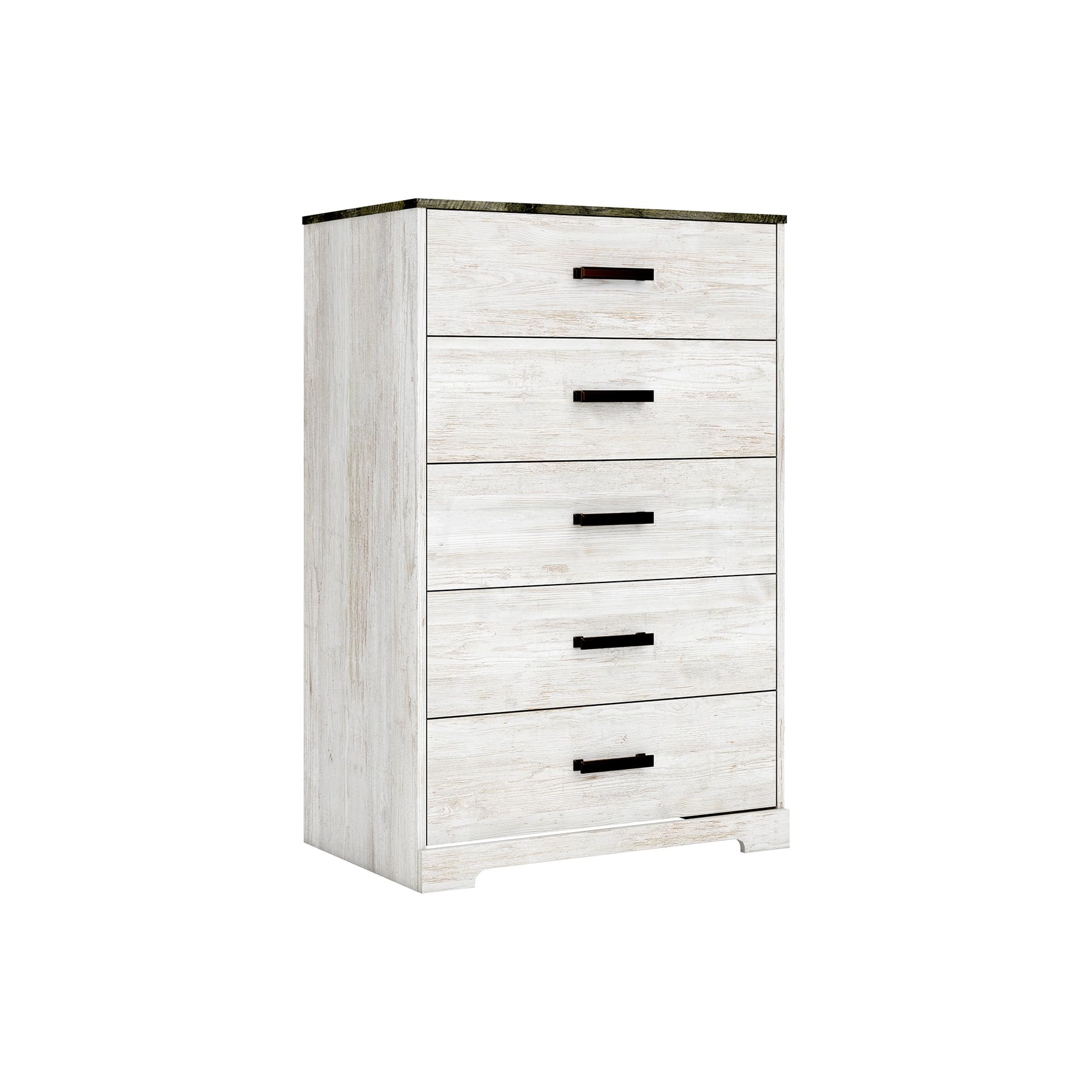 Photo 1 of ***PARTS ONLY/DAMAGED PARTS****Signature Design by Ashley Shawburn Rustic 5 Drawer Chest of Smooth-Gliding Drawers and Safety Stop, White & Gray