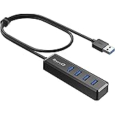 SmartQ H302S USB 3.0 Hub for Laptop with 2ft Long Cable, Multi Port Expander, Fast Data Transfer USB Splitter Compatible with