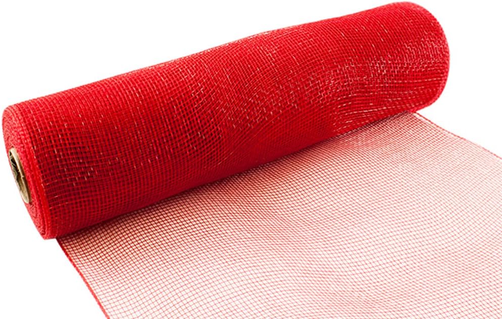 Eleganza Deco Mesh, Poly Mesh, Red, 25 x 6 x 6 cm, 25 cm x 9.1 m
