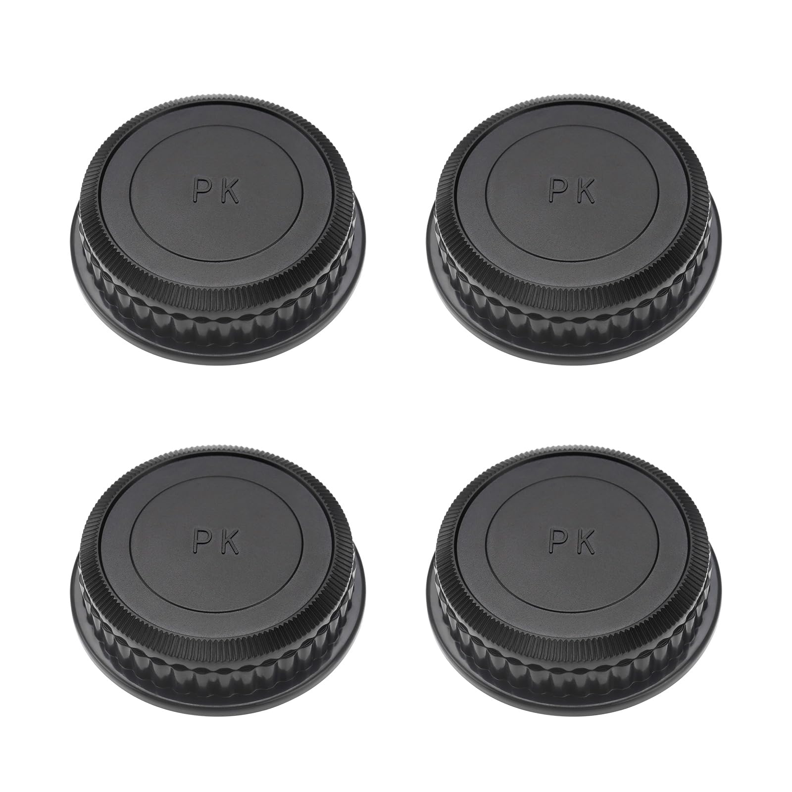 VGOL Pack of 4 Replacement PK Rear Lens Cap, Plastic Rear Camera Lens Protective Cover Compatible with Pentax K Mount DSLR Cameras Lens
